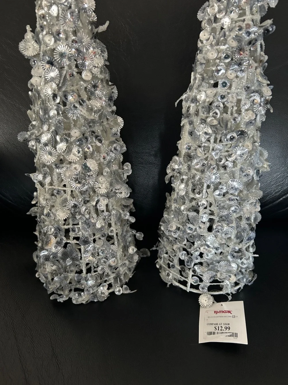 TJ-Maxx Set of Two Shimmering Silver Christmas Trees